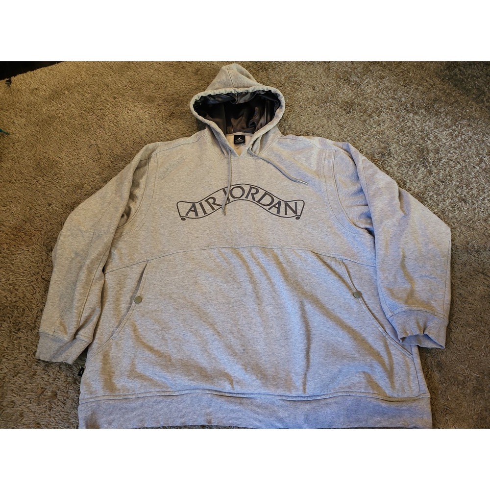 Nike Air Jordan Jumpman Heavyweight Hoodie Grey Men's Size 2XL